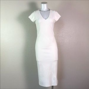 THE ROW 3/4 Knit Midi Dress - Ivory